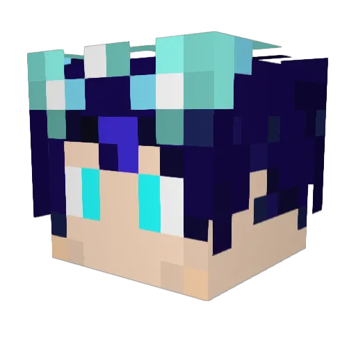 Lucochika Minecraft avatar head, 3D render