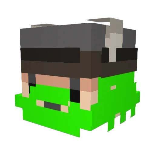 Lucopple Minecraft avatar head, 3D render