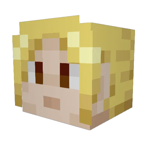 Lucther1200 Minecraft avatar head, 3D render