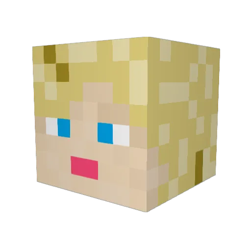 LucusMiner Minecraft avatar head, 3D render
