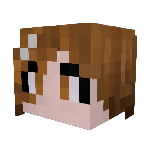 LucyAI Minecraft avatar head, 3D render
