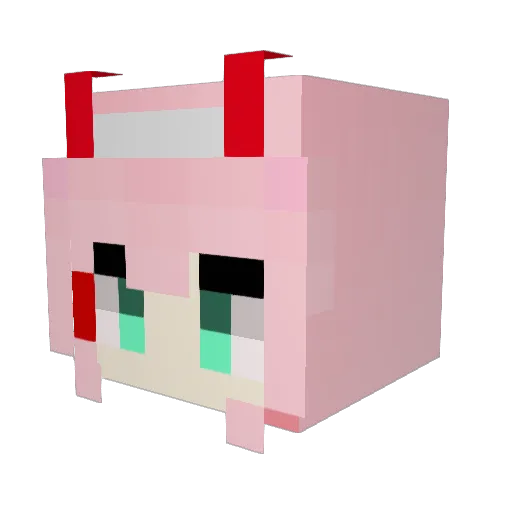 LucyFelix Minecraft avatar head, 3D render