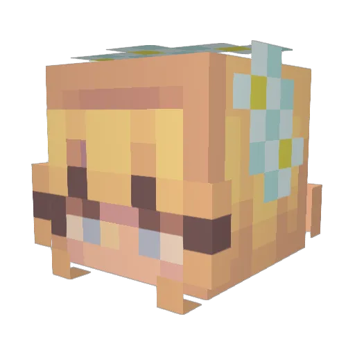LucyLu__ Minecraft avatar head, 3D render