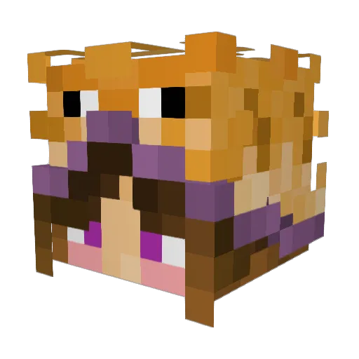 LucyMinecraft21 Minecraft avatar head, 3D render