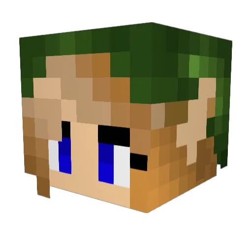 LucyMoo Minecraft avatar head, 3D render