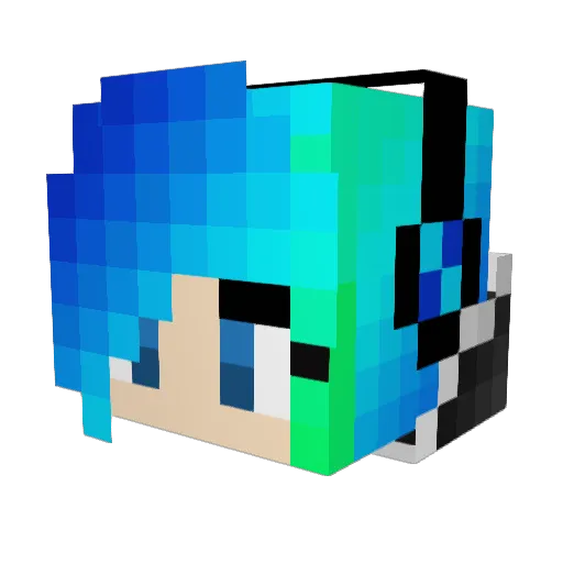LucyPuppyDog Minecraft avatar head, 3D render