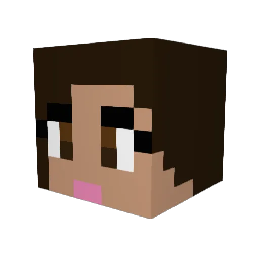 LucyUK Minecraft avatar head, 3D render