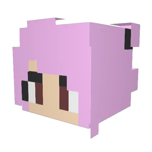 LucyWeird Minecraft avatar head, 3D render