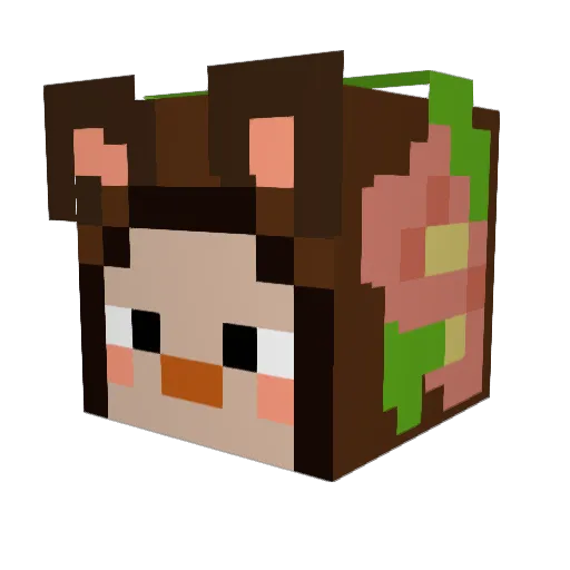 Lucy_022 Minecraft avatar head, 3D render