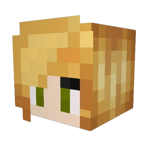 Lucyalicia Minecraft avatar head, 3D render