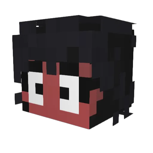 Lucypheral Minecraft avatar head, 3D render