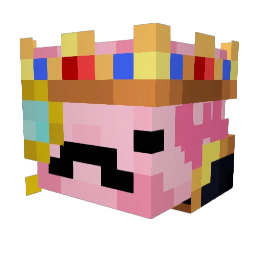 Luddelina Minecraft avatar head, 3D render