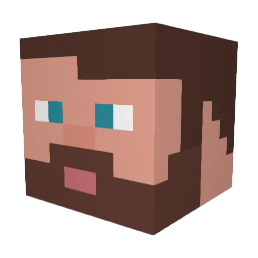 Ludeek_ Minecraft avatar head, 3D render