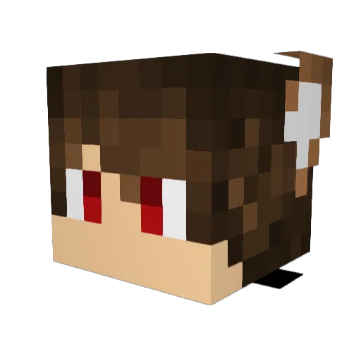 LudoKitsune Minecraft avatar head, 3D render
