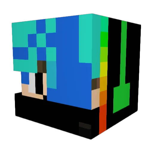 Ludogammer Minecraft avatar head, 3D render