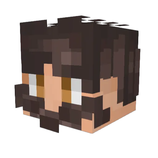 Ludzeira Minecraft avatar head, 3D render
