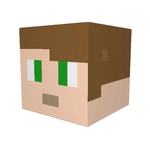 Luecky123 Minecraft avatar head, 3D render