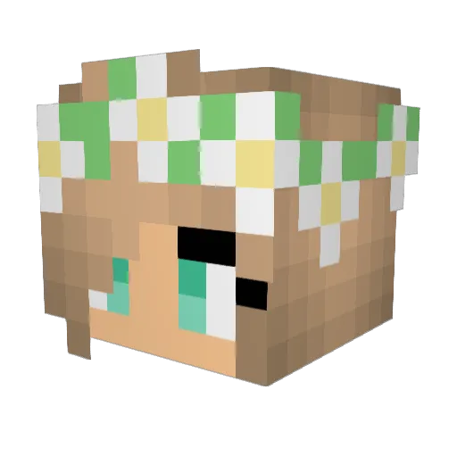 LuerX Minecraft avatar head, 3D render