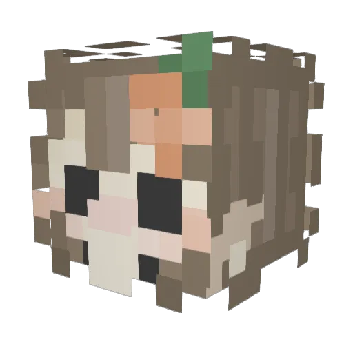 Luescher Minecraft avatar head, 3D render