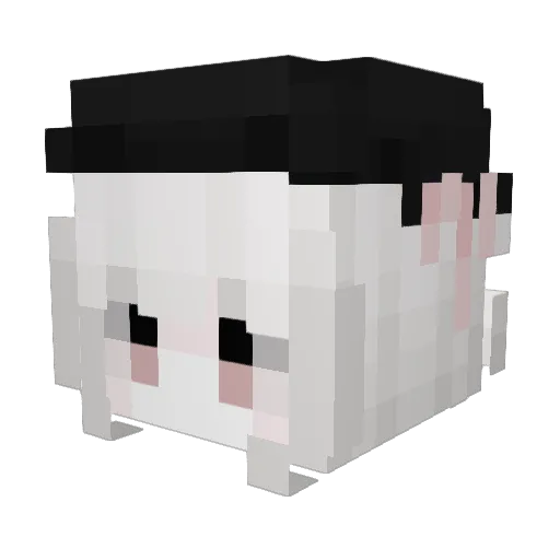 Lueuna Minecraft avatar head, 3D render
