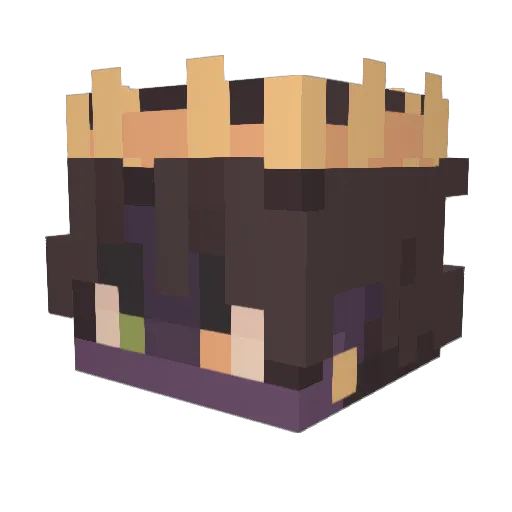 LufeLatte Minecraft avatar head, 3D render