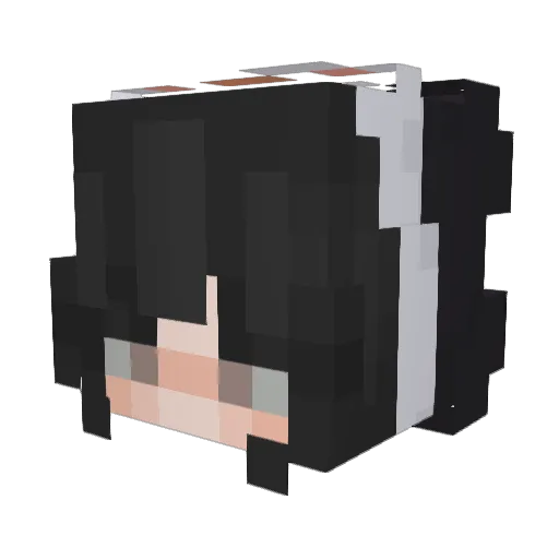 Lufed Minecraft avatar head, 3D render