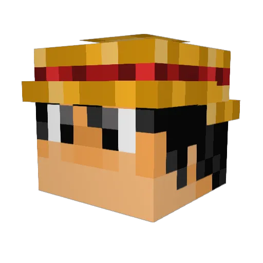 LuffiZ Minecraft avatar head, 3D render
