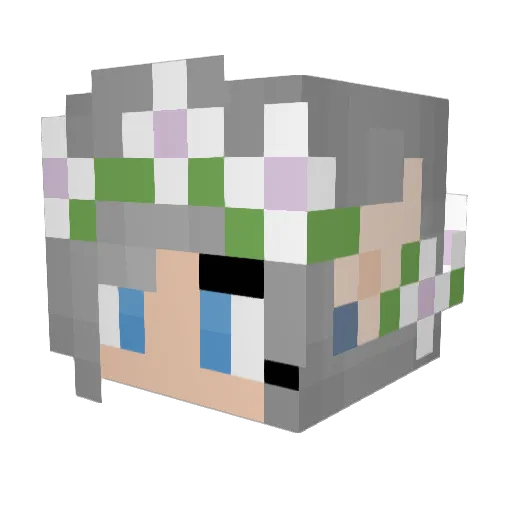 LuffyGirl Minecraft avatar head, 3D render