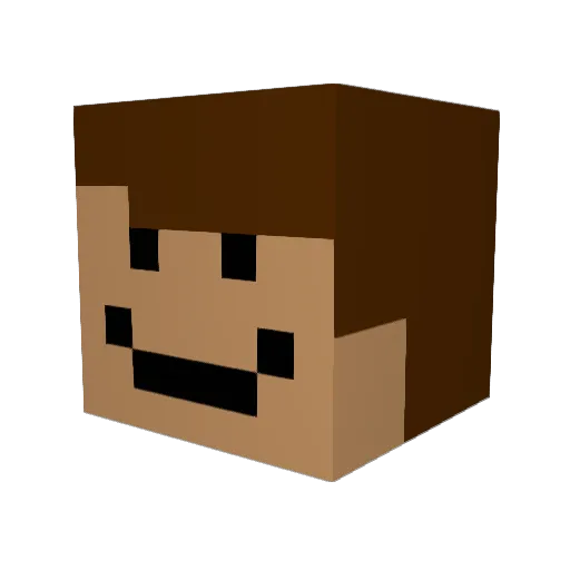 LuffyPororo Minecraft avatar head, 3D render