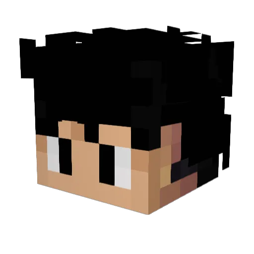 Luffyys Minecraft avatar head, 3D render