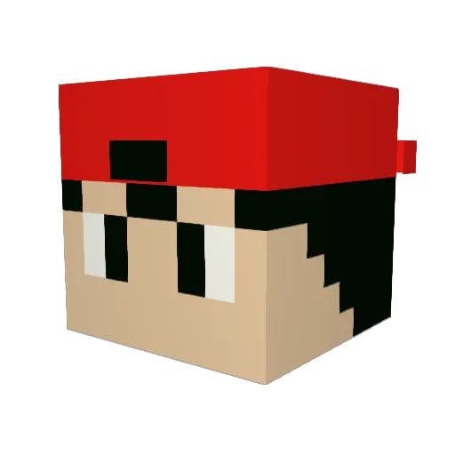 Lufihxx Minecraft avatar head, 3D render