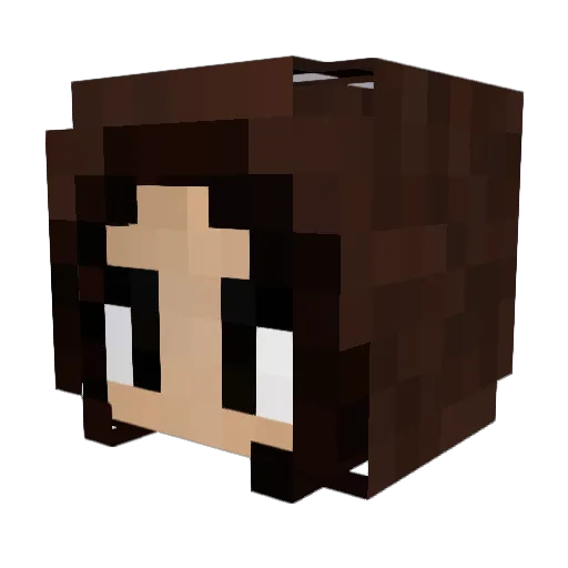 Luflima Minecraft avatar head, 3D render