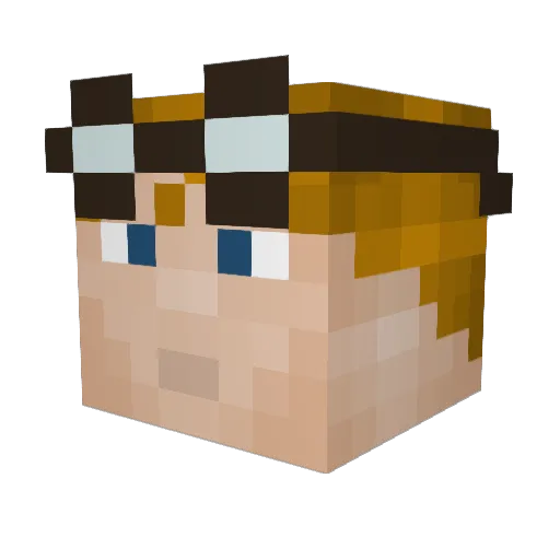 Lufnar Minecraft avatar head, 3D render