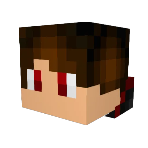 Luger Minecraft avatar head, 3D render