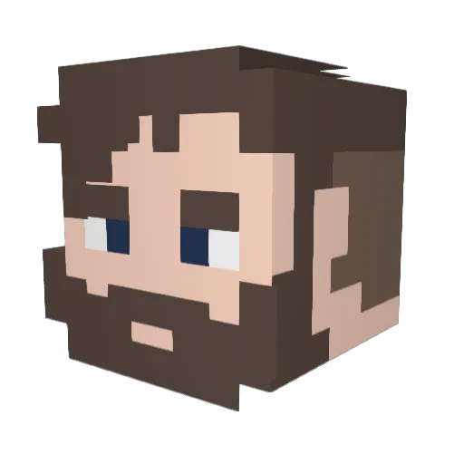 Luger_ Minecraft avatar head, 3D render