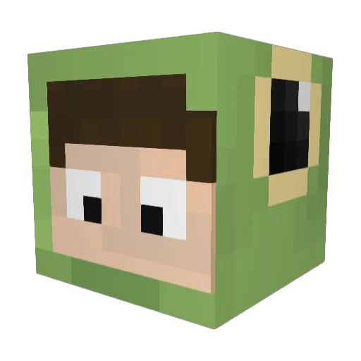 Luggass Minecraft avatar head, 3D render