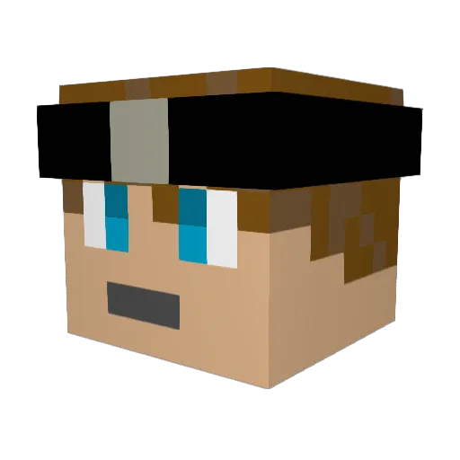 Luggggass Minecraft avatar head, 3D render