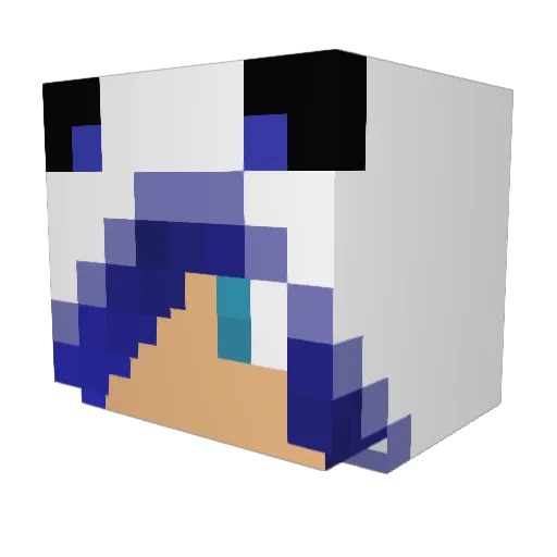 Luglara Minecraft avatar head, 3D render
