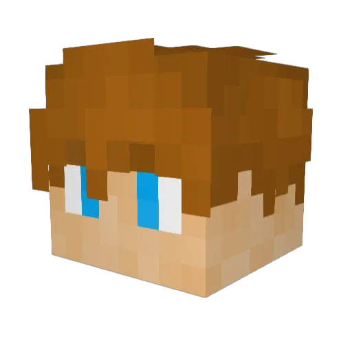 Lugly Minecraft avatar head, 3D render