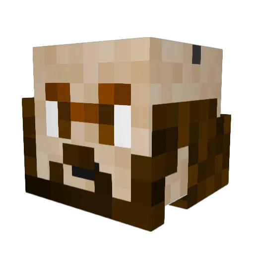 Lugthak Minecraft avatar head, 3D render