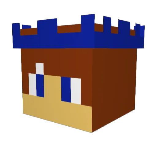 Luguode Minecraft avatar head, 3D render