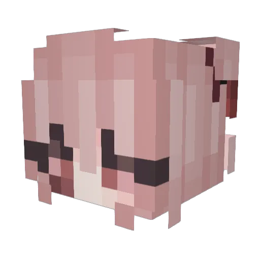Luhanee Minecraft avatar head, 3D render