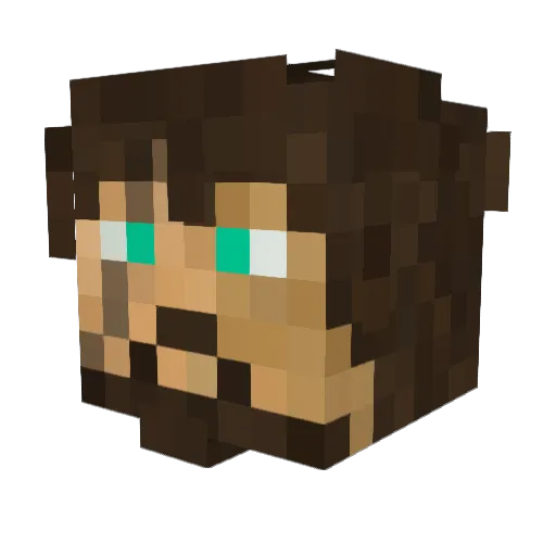 Luhawka Minecraft avatar head, 3D render
