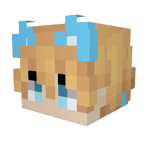 Lui2k__ Minecraft avatar head, 3D render