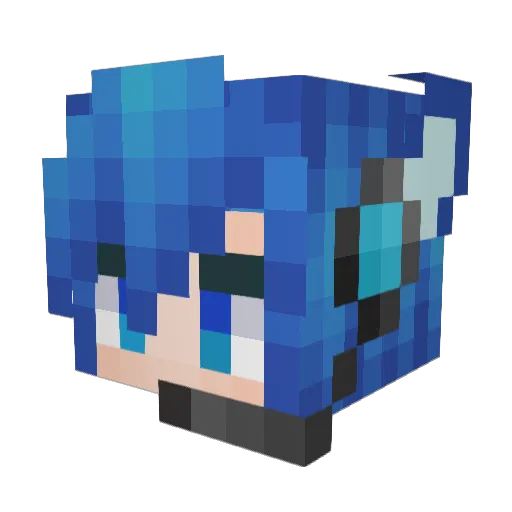 LuiChiquito Minecraft avatar head, 3D render