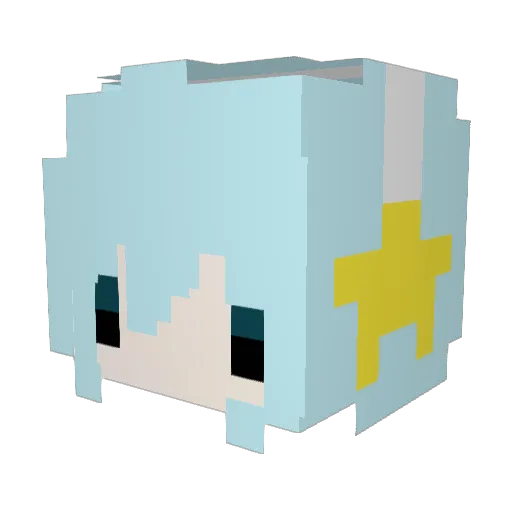 LuiNube Minecraft avatar head, 3D render