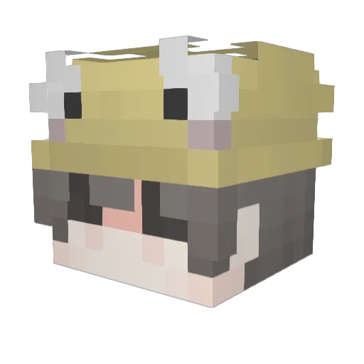 Luidolf Minecraft avatar head, 3D render
