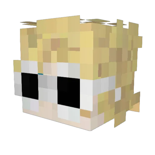Luiggibr Minecraft avatar head, 3D render