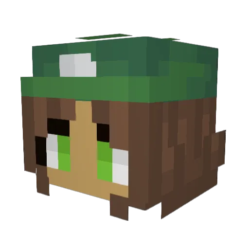 LuigiCube17 Minecraft avatar head, 3D render