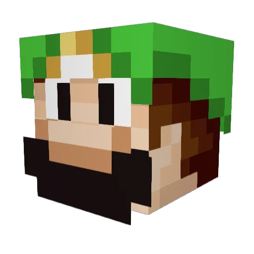 LuigiGuy Minecraft avatar head, 3D render